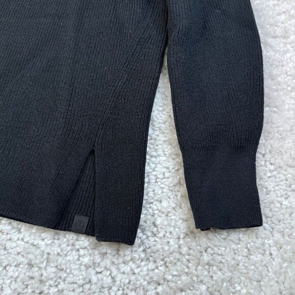 Lululemon Merino Wool Blend Rib Crew Neck Sweater Black - Picture 4 of 7